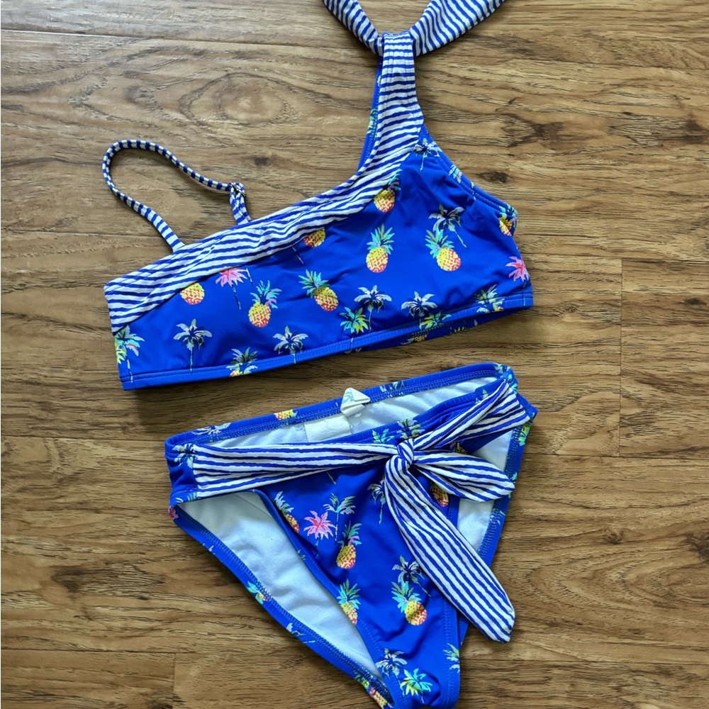 Art Class Blue Pineapple Print Bikini